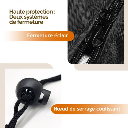 Linxor - housse de protection imperméable et anti-uv pour parasol déporté - 205 x 48 - 57 - 25 cm - noir-3