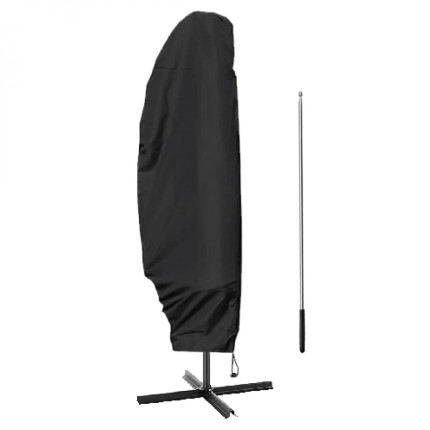 Linxor - housse de protection imperméable et anti-uv pour parasol déporté - 265 x 40 - 70 - 50 cm - noir