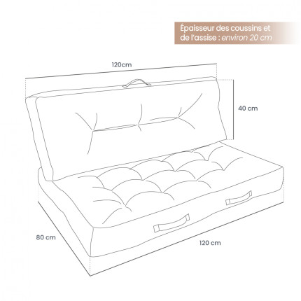 Linxor - kit de coussins pour palette capitonnés - orange-1