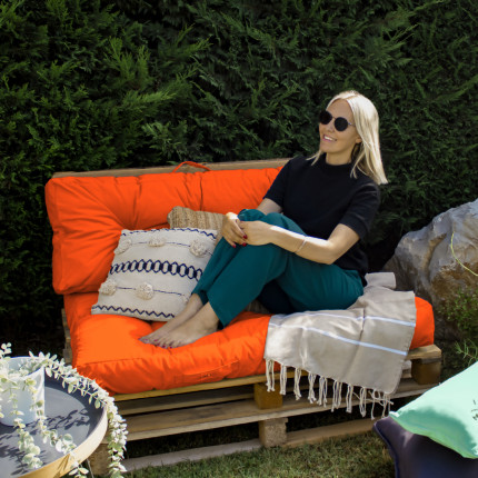 Linxor - kit de coussins pour palette capitonnés - orange-4