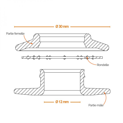Linxor - lot de 10 oeillets à clipser pour bâche à bulles ou autres types de bâches - noir-2