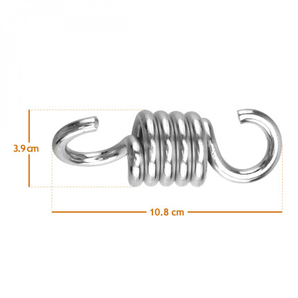 Linxor - lot de 2 crochets à ressort pour suspension, balançoire, hamac - acier inoxydable-1