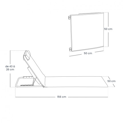 Linxor - matelas, transat, tapis de plage avec dossier inclinable et sac de transport - bleu-1