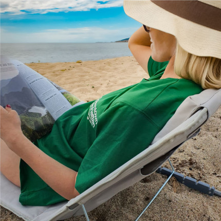 Linxor - matelas, transat, tapis de plage avec dossier inclinable et sac de transport - gris-6