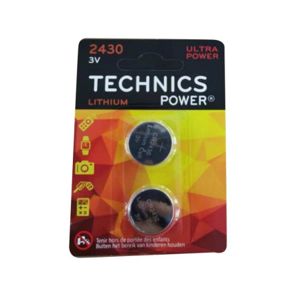 Piles bouton cr2430 3v ultra power blister 2 piles-1