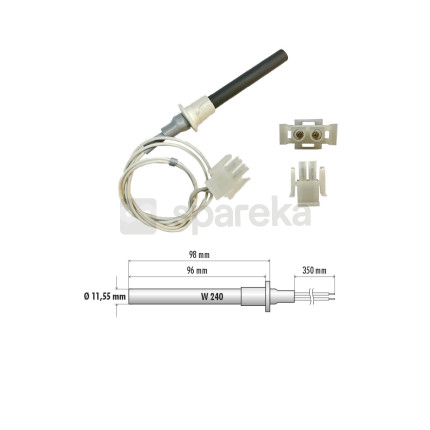 Bougie en céramique 300 w avec bride - <span>cer01</span>