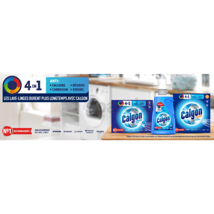 Gel power 4en1 anti calcaire lave linge, anti-corrosion, résidus et odeurs - 750 ml - <span>3665468100135</span>-3