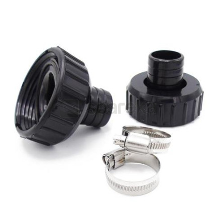 Raccord cannelé ø 32mm noir + joint + écrou pour pompes poolmax tp 25-35 - <span>7514768</span>