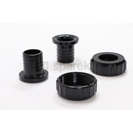Raccord cannelé ø 38mm noir + joint + écrou pour pompes poolmax tp 25-35-50-75-120-150 - <span>7534014</span>