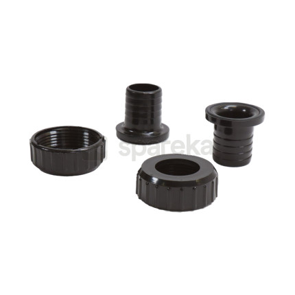 Raccord cannelé ø 38mm noir + joint + écrou pour pompes poolmax tp 25-35-50-75-120-150 - <span>7534014</span>-1