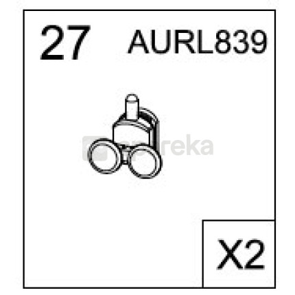 Roulette simple 23mm avec corps platique avec bouton x4 - <span>aurl839</span>