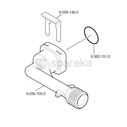 Raccordement de sortie d'eau en l karcher 9.036-703.0-4